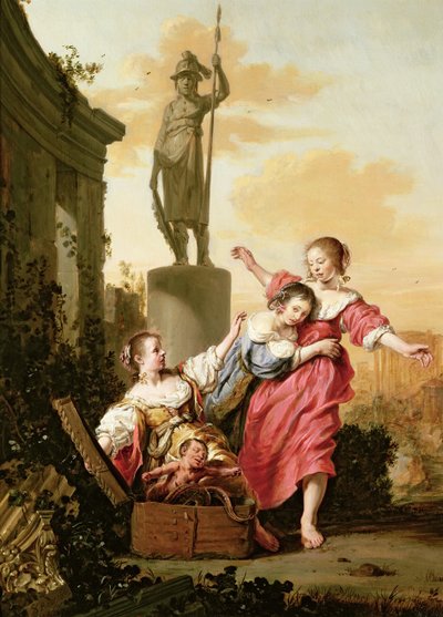 Las tres hijas de Cécrope descubriendo a Erictonio de Salomon de Bray